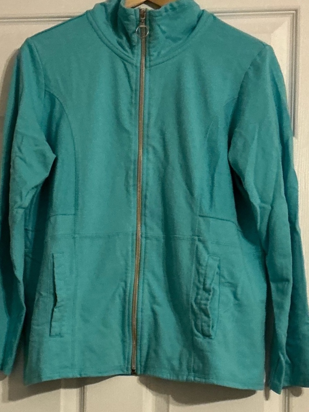 🎉3 for $20🎉 Vintage Threehearts Ultra-Soft Teal Full-Zip Mock Neck Jacket